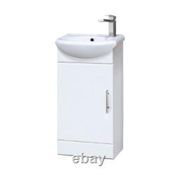 Bathroom Basin Vanity Unit & Sink Modern 420mm Single Door Cabinet & Tap Option