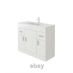Bathroom Basin Vanity Unit Sink Storage Cabinets Furniture Set White 1000mm