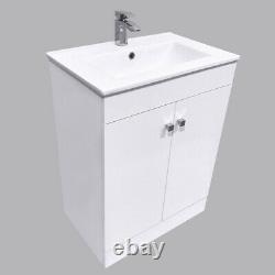 Bathroom Basin Vanity Unit Storage Tall Cabinet WC Toilet Furniture Gloss White