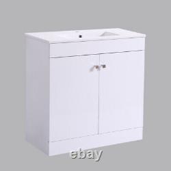 Bathroom Basin Vanity Unit Storage Tall Cabinet WC Toilet Furniture Gloss White