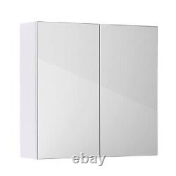 Bathroom Basin Vanity Unit Tall Storage Furniture Mirror Cabinet Gloss White
