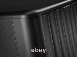 Bathroom Cabinet Vanity Sink Unit 600mm Countertop Wall Hung Black Ribbed Ner