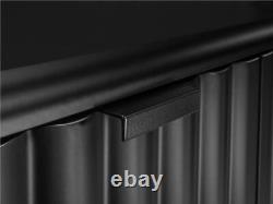 Bathroom Cabinet Vanity Sink Unit 600mm Countertop Wall Hung Black Ribbed Ner