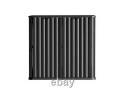 Bathroom Cabinet Vanity Sink Unit 600mm Countertop Wall Hung Black Ribbed Ner