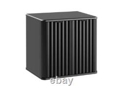 Bathroom Cabinet Vanity Sink Unit 600mm Countertop Wall Hung Black Ribbed Ner