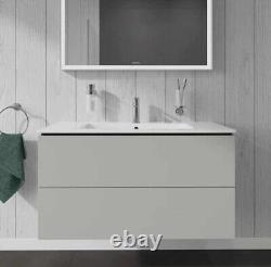 Bathroom Cabinet Vanity Unit Sink Basin Ceramic Wall Hung 770mm Light Grey