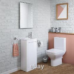 Bathroom Cabinet Vanity Unit Sink Basin Compact Freestanding Cloakroom White