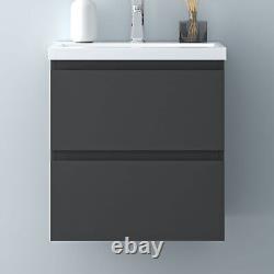 Bathroom Cabinet Vanity Unit Sink Basin Drawers Wall Hung Storage Furniture