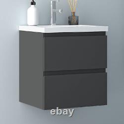 Bathroom Cabinet Vanity Unit Sink Basin Drawers Wall Hung Storage Furniture