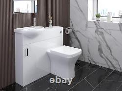 Bathroom Cabinet Vanity Unit Sink Basin Storage Cloakroom White 400mm Furniture