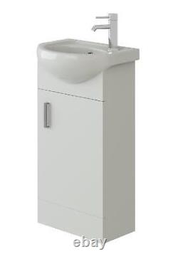 Bathroom Cabinet Vanity Unit Sink Basin Storage Cloakroom White Gloss Furniture