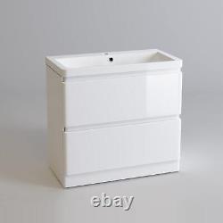 Bathroom Cabinet Vanity Unit Sink Basin Storage Drawer 800 mm White Furniture