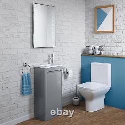Bathroom Cabinet Vanity Unit Sink Basin Storage Freestanding Cloakroom White