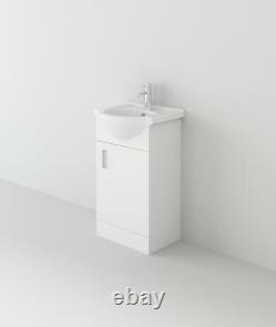 Bathroom Cabinet Vanity Unit Sink Basin Storage Furniture White Gloss 450mm