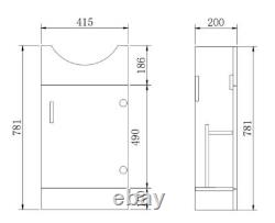 Bathroom Cabinet Vanity Unit Sink Basin Storage Mini Cloakroom 400mm Furniture