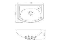Bathroom Cabinet Vanity Unit Sink Basin Storage Mini Cloakroom 400mm Furniture