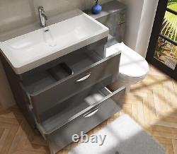 Bathroom Cabinet Vanity Unit Sink Basin Storage Toilet Pan Cistern Set 1200