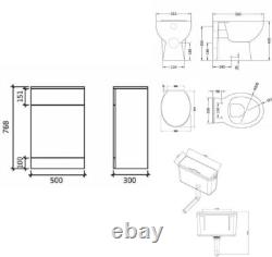 Bathroom Cabinet Vanity Unit Sink Basin Storage Toilet Unit Set White Furniture