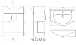 Bathroom Cabinet Vanity Unit Sink Basin Storage Toilet Unit Set White Furniture
