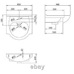 Bathroom Cabinet Vanity Unit Sink Basin Storage Toilet Unit WC Pan Cistern 950mm