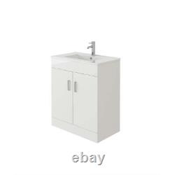 Bathroom Cabinet Vanity Unit Sink Basin Storage White 700mm Furniture