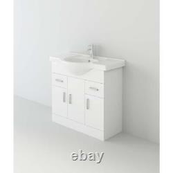 Bathroom Cabinet Vanity Unit Sink Basin Storage White Ceramic Bundle Furniture