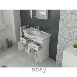 Bathroom Cabinet Vanity Unit Sink Basin Storage White Ceramic Bundle Furniture