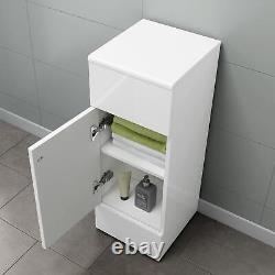 Bathroom Cabinet Vanity Unit Sink Basin Storage and BTW Toilet Set White 1500mm