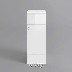 Bathroom Cabinet Vanity Unit Storage White Gloss Unit Single Door Modern 300mm