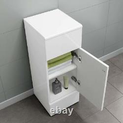 Bathroom Cabinet Vanity Unit Storage White Gloss Unit Single Door Modern 300mm