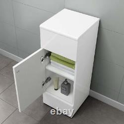 Bathroom Cabinet Vanity Unit Storage White Gloss Unit Single Door Modern 300mm