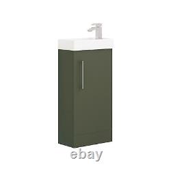 Bathroom Cloakroom 400mm 1 Door Vanity Unit Floor Standing Compact Basin Cabinet