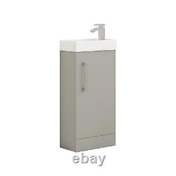 Bathroom Cloakroom 400mm 1 Door Vanity Unit Floor Standing Compact Basin Cabinet