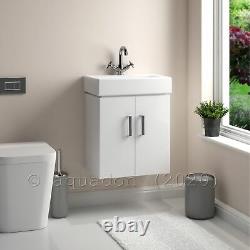 Bathroom Cloakroom 450 Wall Hung Vanity Unit Gloss White