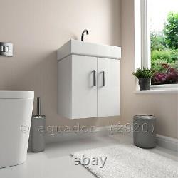 Bathroom Cloakroom 450 Wall Hung Vanity Unit Gloss White