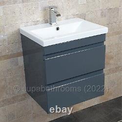 Bathroom Cloakroom Gloss Grey Vanity Unit Devlyn Bath Panels Toilet Pan