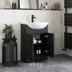 Bathroom Cloakroom Vanity Unit Basin Sink Freestanding Soft Close Modern Black