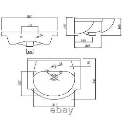 Bathroom Cloakroom Vanity Unit Basin Sink Freestanding Soft Close Modern Black