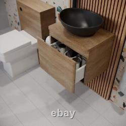 Bathroom Cloakroom Vanity Unit Countertop Wash Basin Wall Hung Wood 500mm
