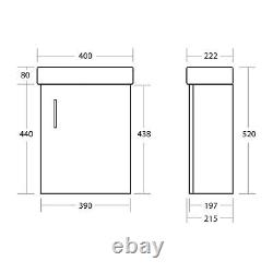 Bathroom Cloakroom Vanity Unit Including Basin Wall Hung 400mm Anthracite Grey