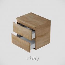 Bathroom Cloakroom Vanity Unit Wall Hung Countertop Wash Basin Wood 600mm