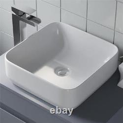 Bathroom Cloakroom Vanity Unit Wall Mounted Countertop Basin Grey Gloss 500mm