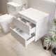 Bathroom Cloakroom Vanity Unit Wall Mounted Storage No Basin White Gloss 600mm