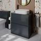 Bathroom Cloakroom Vanity Unit Wash Countertop Basin Storage Cabinet Grey 800mm