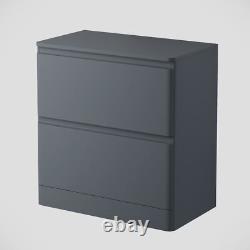 Bathroom Cloakroom Vanity Unit Wash Countertop Basin Storage Cabinet Grey 800mm