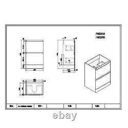 Bathroom Cloakroom Vanity Unit Wash Storage Cabinet Countertop Basin Grey 500mm