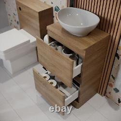 Bathroom Cloakroom Vanity Unit Wash Storage Cabinet Countertop Basin Wood 500mm