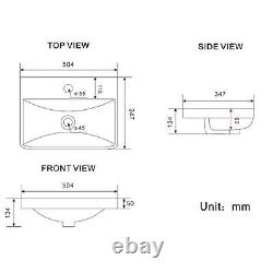 Bathroom Cloakroom Vanity Unit Wash Wall Hung Countertop Basin Wood 500mm