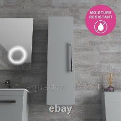 Bathroom Cloakroom Vanity Wall Tall Storage Unit Light Grey Gloss Edon