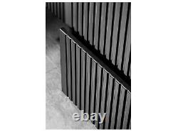 Bathroom Countertop Vanity Unit 120cm Sinks Ribbed Textured Black Wall Hung Adel